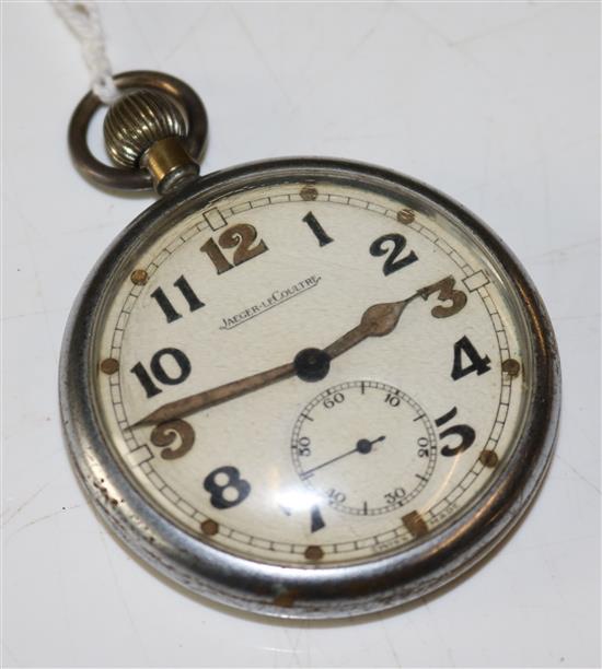 A Jaeger Le Coultre Military issue steel pocket watch,